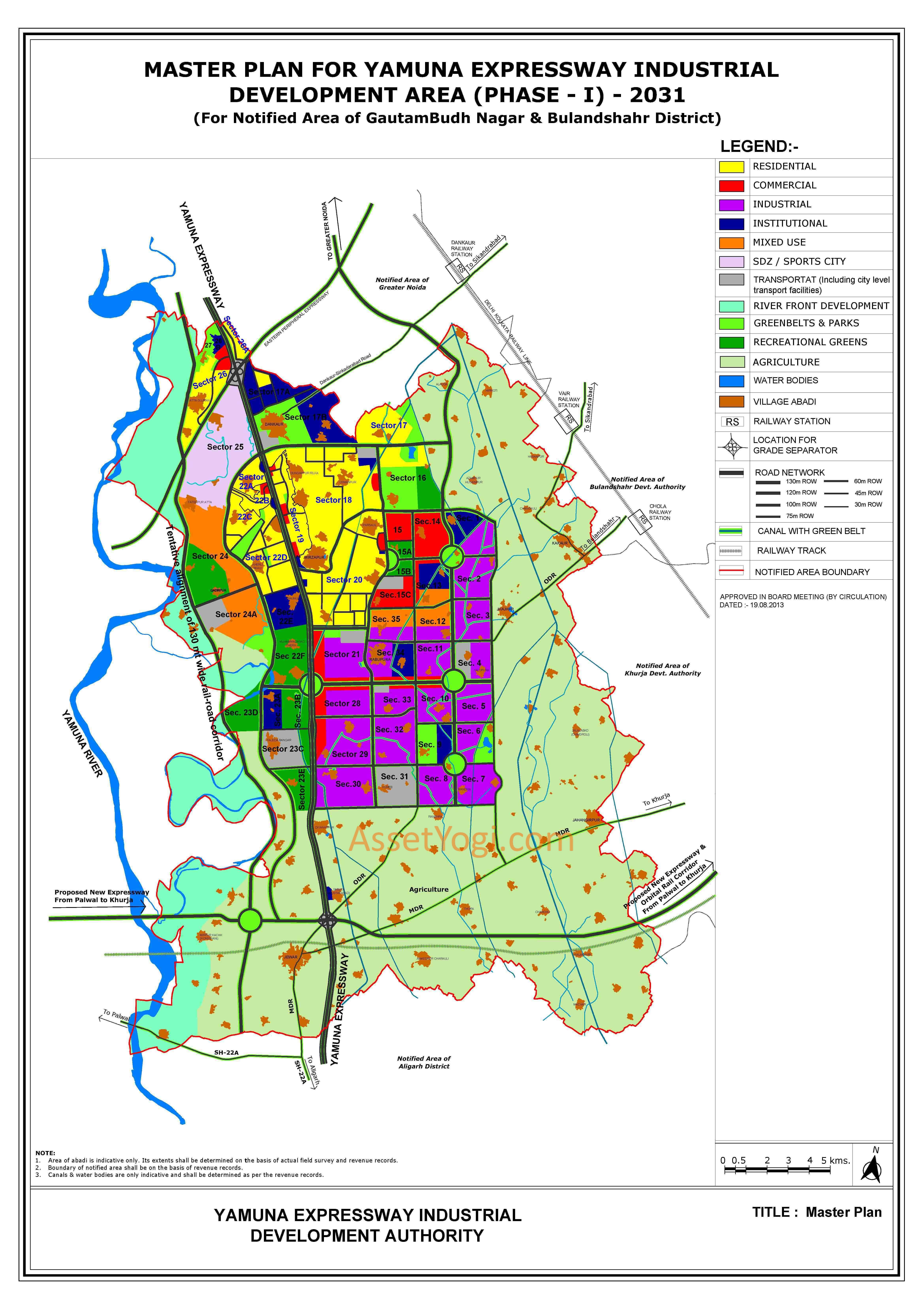 yamuna expressway master plan 2031 map